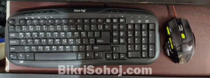 Pc with computer table, mouse & keyboard & wifi modem